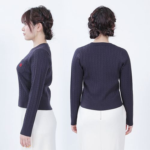 デイジーワンポイントケーブルニット プルオーバー（ネイビー） | MARY