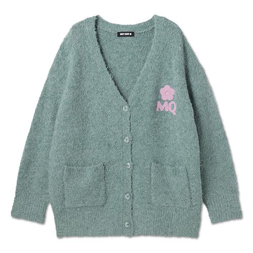 MARY QUANT デイジーワンポイント半袖ケーブル カーディガン（グリーン） マリークワント MARY QUANT デイジーワンポイント半袖ケーブル