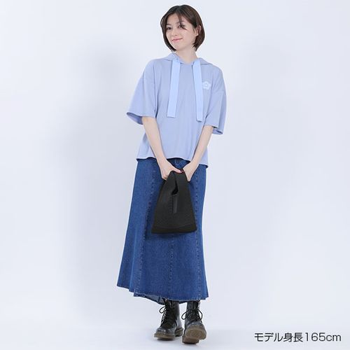 マリークワント MARY QUANT バックロゴ半袖 パーカ （ブルー） マリークワント MARY QUANT バックロゴ半袖 パーカ （ブルー