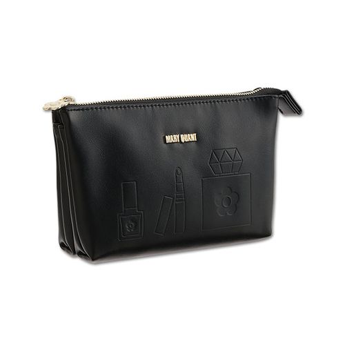 すぐ届く MARY QUANT* エンボスコスメ 3ポケットポーチ 送料込 エンボスコスメ 3ポケットポーチ（ブラック） | - Buyee 통신