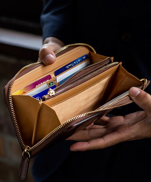 FLYING HORSE 日本製コードバン ラウンドファスナー長財布 | - Buyee