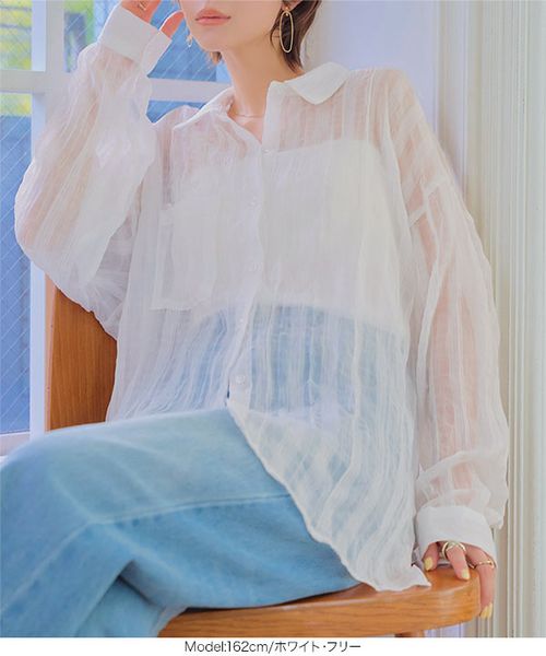 チェック柄シアーシャツ [C7701] | KOBE LETTUCE - Buyee, an Online