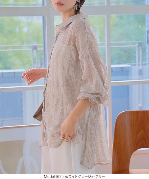 チェック柄シアーシャツ [C7701] | KOBE LETTUCE - Buyee, an Online