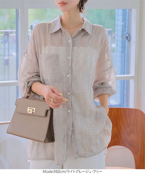 チェック柄シアーシャツ [C7701] | KOBE LETTUCE - Buyee, an Online