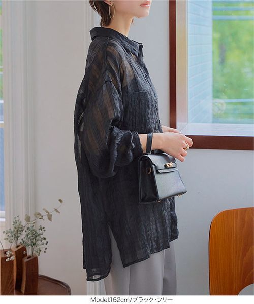チェック柄シアーシャツ [C7701] | KOBE LETTUCE - Buyee, an Online