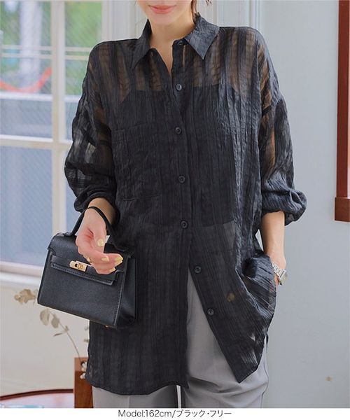 チェック柄シアーシャツ [C7701] | KOBE LETTUCE - Buyee, an Online