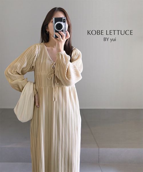 yuiさんコラボ ]前後2way長袖プリーツワンピース [E3536] | KOBE