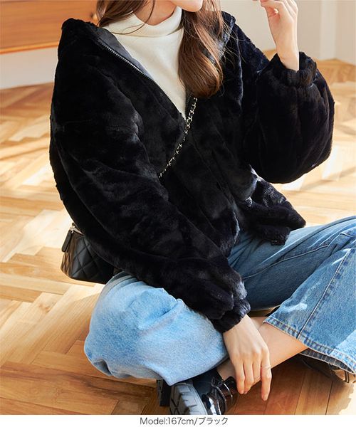 フェイクファーパーカー [K1132] | - Online Temsilcili Alışveriş