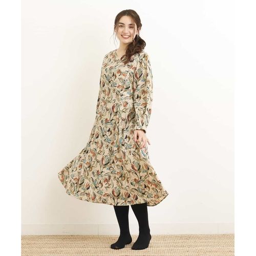 エウルキューブ 大きいサイズ 洗える フラワープリントワンピース Buyee Servis Onlajn Proksi Delajte Pokupki V