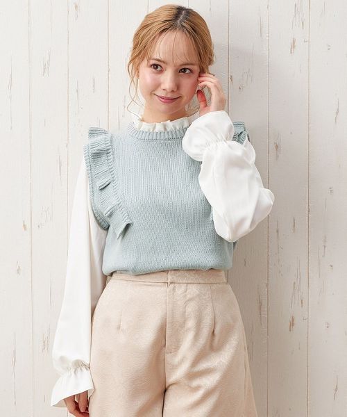 イング フリルニットベスト＋ブラウスSET | 0101 MARUI - Buyee