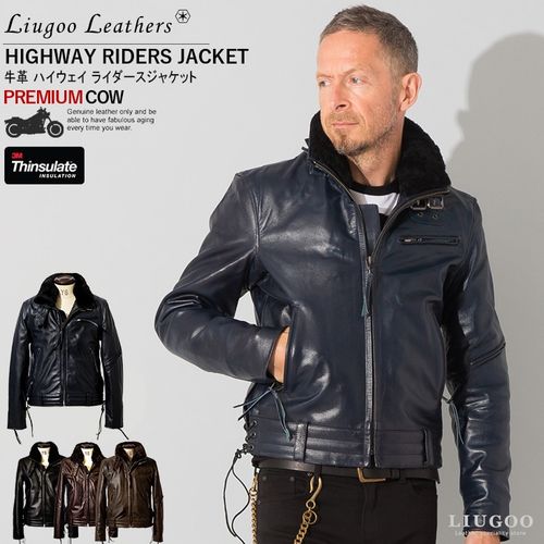 リューグー Liugoo Leathers 本革 高機能防寒仕様襟ボアハイネック