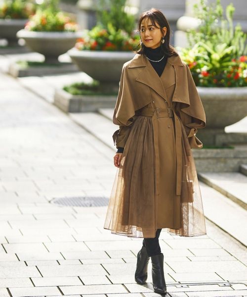 未使用級　バーバリーロンドン　トレンチコート　3way FOXファー　ライナー ロング ギャバジン フィッツロヴィア トレンチコート (ブラック