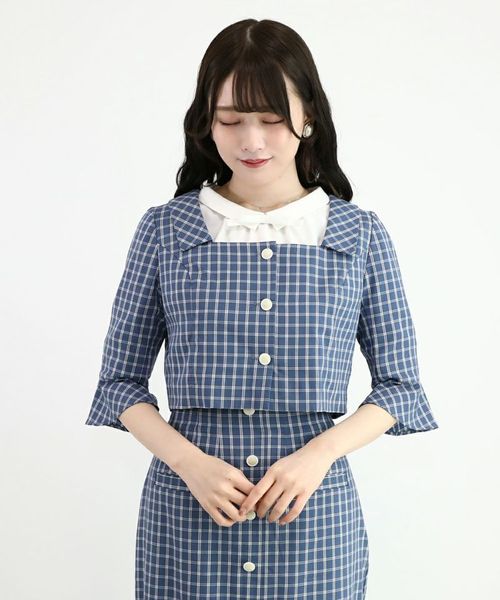 アンアナザーアンジェラス スクエアネックチェックショート