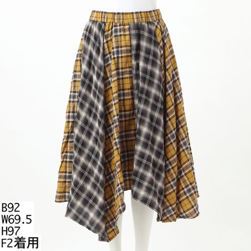 ターシャルビー 【大きいサイズレディース】チェック切り替えパッチ