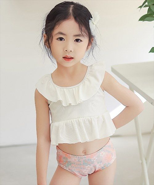 【まよいまいまい 】BAPE KIDS　スイムウェア　水着　ビキニ120㎝ OUTLET】Roxy キッズ VACAY FOR LIFE CROP TOP SET ビキニセット