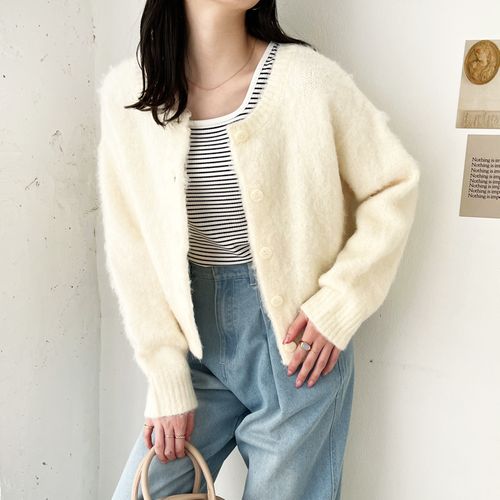 アル・ディ・ラ シアーニットカーディガン ニットxシャツ地 | – Buyee