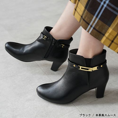 ブロックヒール ロングバイカーブーツ - ブラック | CHARLES