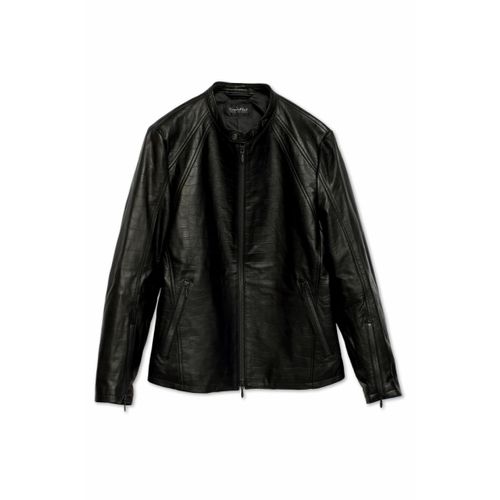 yuzuki Tornado Mart ブラックレザージャケット トルネードマート TORNADO MART∴スモーキークロコエンボス