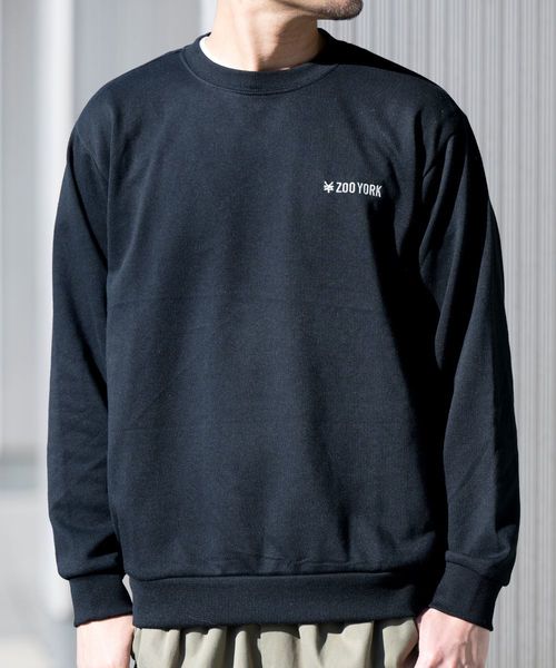 レア品❗ZOO YORK 厚手裏起毛　パーカー❗ ズーヨーク SALE！【ZOO YORK】裏毛ワンポイント刺繍スウェットプル