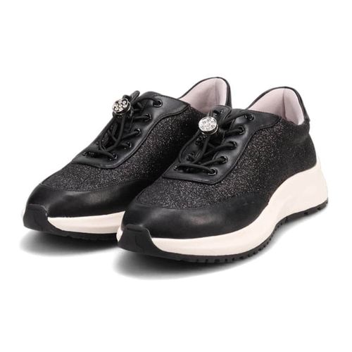 HIROKO KOSHINO FEMMEラインストーンエアーソールスニーカー ヒロココシノ HIROKO KOSHINO FEMME グリッターとラインストーンで