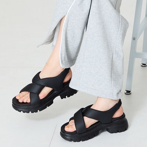 オリエンタルトラフィック クロスデザインパデット厚底サンダル/51216