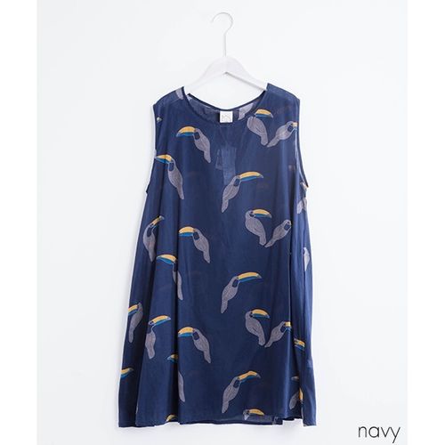 フィリル Fillil オオハシプリントノースリーブチュニックワンピース 0101 Marui Buyee An Online Proxy Shopping Service Shop At 0101 Marui Bot Online