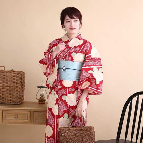 ウタタネ（utatane） 【utatane 浴衣3点セット 半幅帯 レトロ赤