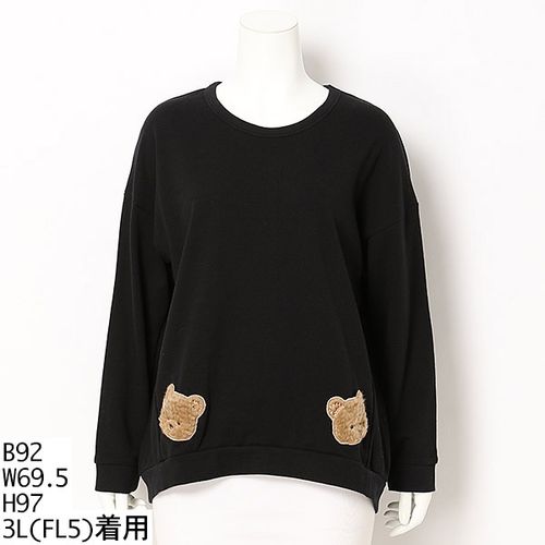 franchelippee くまパッチ変形プルオーバー　大きいサイズ　FL5 フランシュリッペ（大きいサイズ）（franche lippee） くまパッチ変形