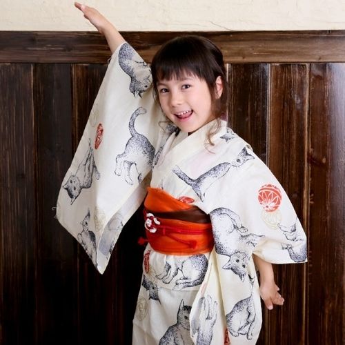 ニコアンティーク 高級変わり織 浴衣2点セット 浴衣+画像の白兵児帯 ニコアンティーク 高級変わり織 浴衣3点セット ( ゆかた・帯
