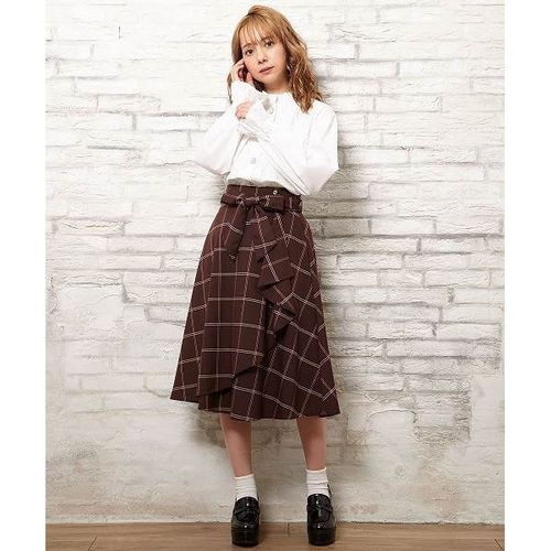 ❇️45rpm ❇️　チェック　スカート　茶系　インディゴ ❇️45rpm ❇️ チェック スカート 茶系 インディゴ