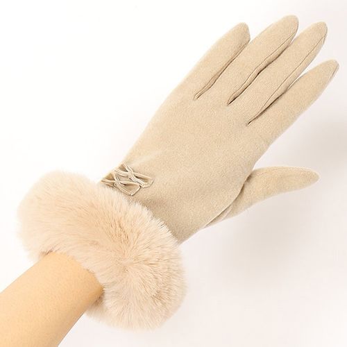 ローラ・アシュレイ ローラ・アシュレイ手袋◇婦人ファー付き
