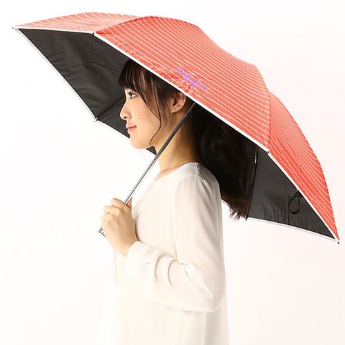 ラルフローレン　遮光 晴雨兼用日傘　ボーダー×パイピング　ブラック POLO RALPH LAUREN 傘 遮光 晴雨兼用日傘 ”ボーダー×パイピング