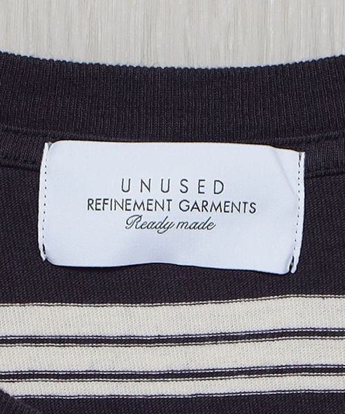 UNUSED＞ BORDER LONG SLEEVE T-SHIRT/Tシャツ | - Buyee 통신