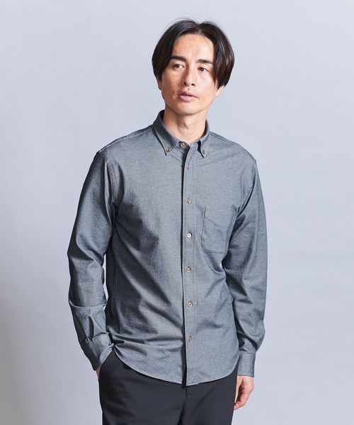 <H> ウェザー スクエア カット ショートスリーブ シャツ H＞ウェザークロス スクエアカット ショートスリーブシャツ