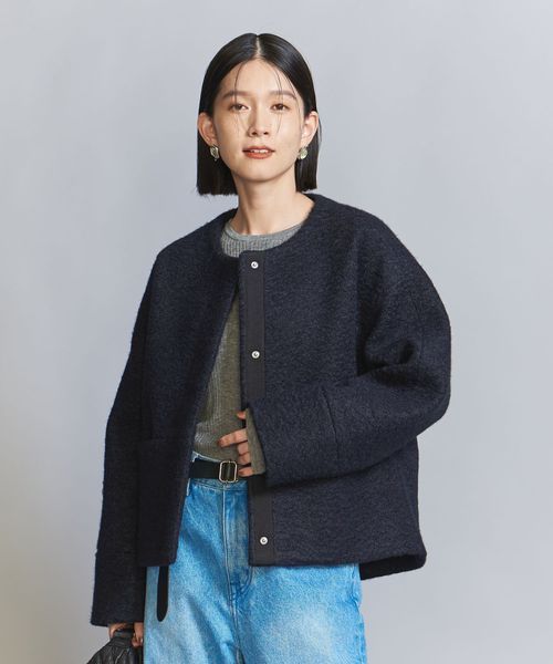 WEB限定】ブークレ ノーカラーショートコート | UNITED ARROWS