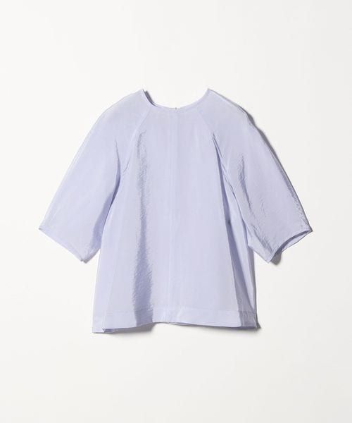 ブラウス シャツ キュプラナイロン バックリボン ショートスリーブブラウス レディース キュプラナイロン バックリボン ショートスリーブブラウス