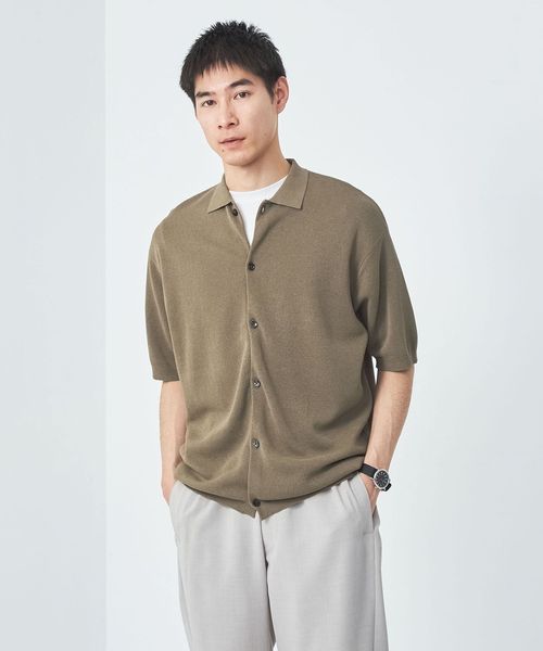 OWNESS SNOW WASH スムース ニット ポロシャツ OWNESS 赤 SNOW WASH