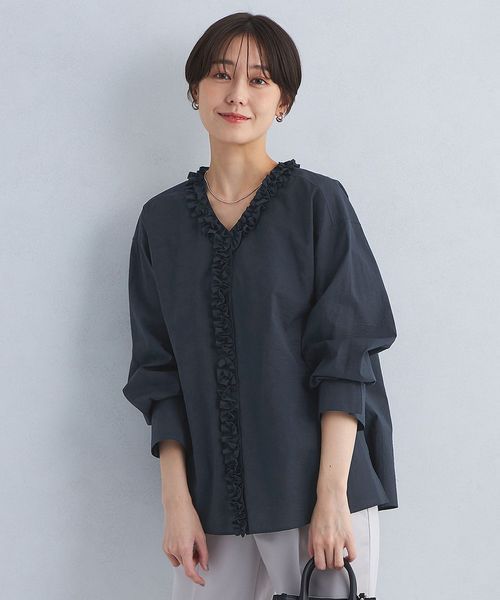 EMMEL REFINES＞EM ギャザーフリル Vネック ブラウス | UNITED ARROWS LTD.ONLINE STORE -  Buyee, an Online Proxy Shopping Service | Shop at UNITED ARROWS LTD.ONLINE  STORE