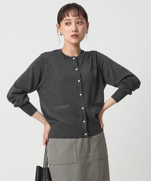 6(ROKU)＞コンパクト ショートスリーブ カーディガン ニット