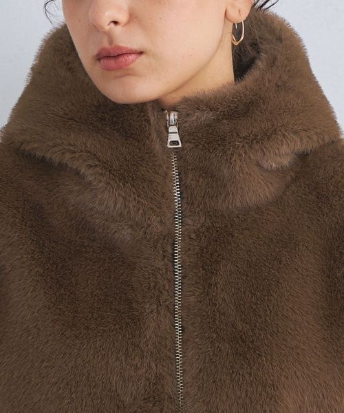 SEASONAL COLLECTION＞エコペル フェイクファー フード コート