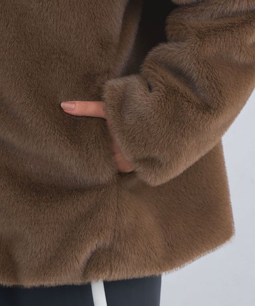 SEASONAL COLLECTION＞エコペル フェイクファー フード コート