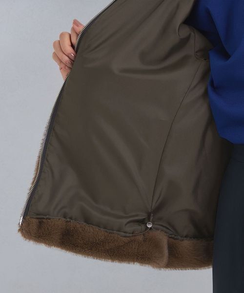 SEASONAL COLLECTION＞エコペル フェイクファー フード コート