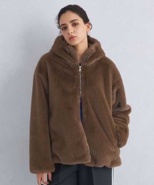 coco様エコペル▶︎フェイクファー フード コート SEASONAL COLLECTION＞エコペル フェイクファー フード コート