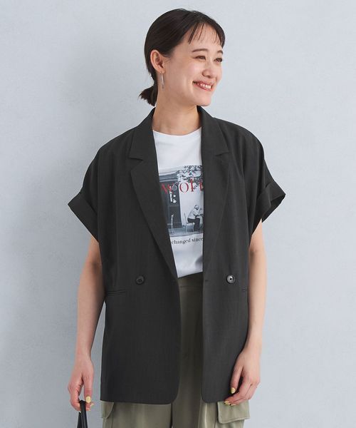 ICE フレンチスリーブ シャツ ジャケット -ウォッシャブル・防シワ