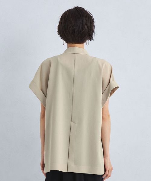 ICE フレンチスリーブ シャツ ジャケット -ウォッシャブル・防シワ