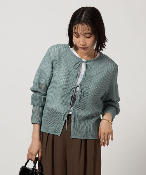 ＜H＞モールヤーン ポロカラーニットロングスリーブ H＞モールヤーン ポロカラーニットロングスリーブ