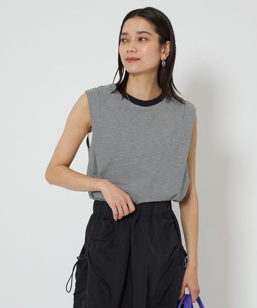 6roku シアーシャーリングTシャツ　黒 セール】＜6(ROKU)＞シアー シャーリング Tシャツ（Tシャツ