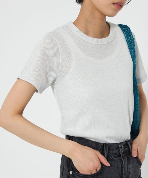 6(ROKU)＞シアー シャーリング Tシャツ