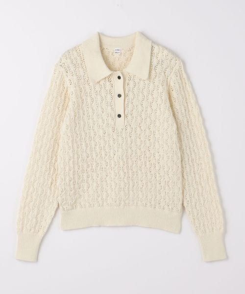【完売品】新品タグ付き★　　 ＜CITEN＞レースアミポロエリニット セール】＜CITEN＞レースアミポロエリニット（ニット/セーター