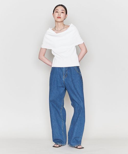 ASTRAET＞CO タック ワイド デニムパンツ